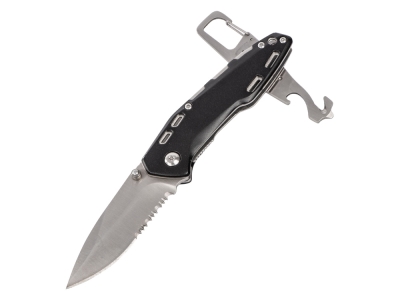 Складной нож «Cutter» с карабином, черный, серебристый, металл