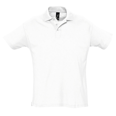 Рубашка поло мужская SUMMER II, белый, XS, 100% хлопок, 170 г/м2, белый, гребенной хлопок 100%, плотность 170 г/м2, пике