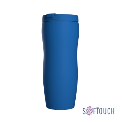 Термостакан "Монтана" 400 мл, покрытие soft touch, синий, нержавеющая сталь/soft touch/пластик