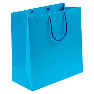 Пакет бумажный Porta L, голубой, голубой, бумага