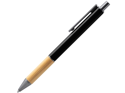 Ручка шариковая металлическая с бамбуковой вставкой PENTA, черный