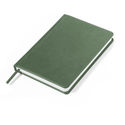 Ежедневник недатированный Campbell, А5,  зеленый, белый блок, зеленый, pu velvet