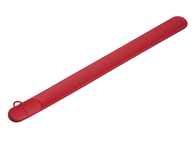 USB 2.0- флешка на 64 Гб в виде браслета, красный, силикон