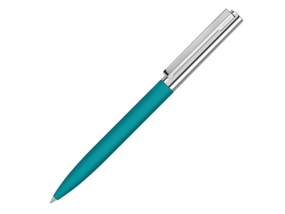 Ручка металлическая шариковая «Bright GUM» soft-touch с зеркальной гравировкой, бирюзовый, soft touch