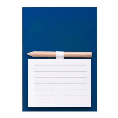 Блокнот с магнитом YAKARI, 40 листов, карандаш в комплекте, синий, картон, синий, пластик, бумага, дерево
