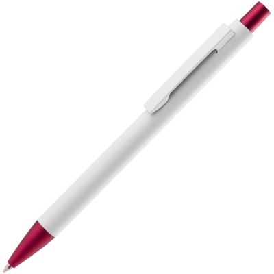 Ручка шариковая Chromatic White, белая с красным, белый, красный, металл