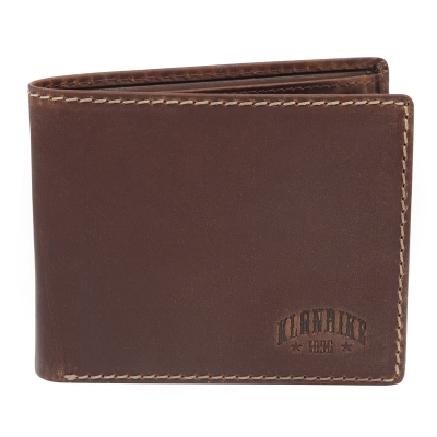 Бумажник KLONDIKE Yukon, натуральная кожа в коричневом цвете, 10,5 х 2,5 х 9 см, коричневый