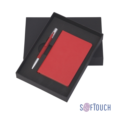 Подарочный набор "Сицилия", покрытие soft touch, красный, металл/искусственная кожа/soft touch