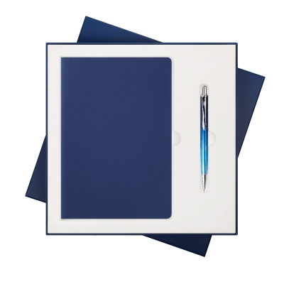 Подарочный набор Spark, синий (ежедневник, ручка), синий