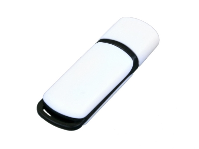 USB 2.0- флешка на 16 Гб с цветными вставками, черный, белый, пластик