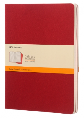 Блокнот Moleskine CAHIER JOURNAL CH121 XLarge 190х250мм обложка картон 120стр. линейка клюквенный (3шт) Блокнот Moleskine CAHIER JOURNAL CH121 XLarge 190х250мм обложка картон 120стр. линейка клюквенный (3шт)