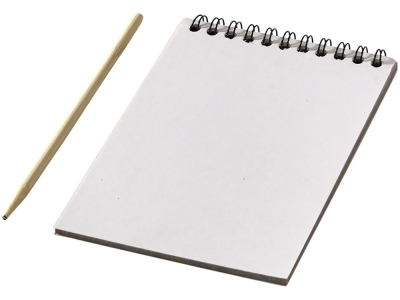 Цветной набор «Scratch»: блокнот, деревянная ручка, белый, бумага