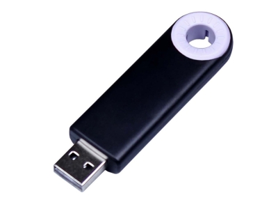 USB 3.0- флешка промо на 32 Гб прямоугольной формы, выдвижной механизм, черный, белый, пластик