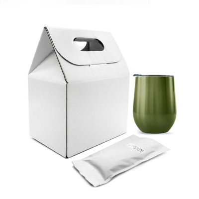Набор Coffee Box с кофером металлик CO12m (хаки), зеленый