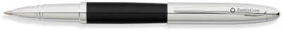 Ручка-роллер FranklinCovey Lexington. Цвет - черный + хром., серебристый, латунь, нержавеющая сталь