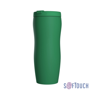 Термостакан "Монтана" 400 мл, покрытие soft touch, зеленый, нержавеющая сталь/soft touch/пластик