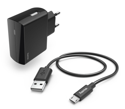 Комплект зар./устр. Hama H-183245 2.4A USB универсальное черный (00183245)