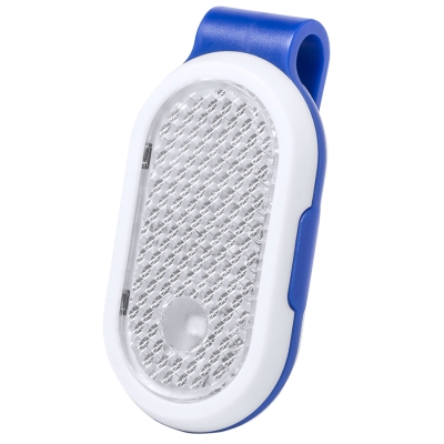 Светоотражатель с фонариком на клипсе HESPAR, синий, пластик, синий, пластик