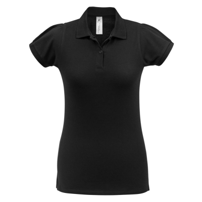Рубашка поло женская Heavymill черная, черный, хлопок