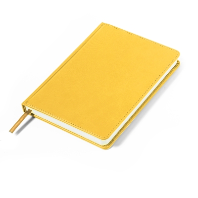 Ежедневник недатированный Campbell, А5, желтый, белый блок, желтый, pu velvet
