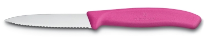 Нож для овощей VICTORINOX SwissClassic, лезвие 8 см с волнистой кромкой, розовый, розовый, пластик