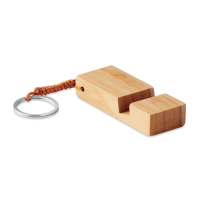 Брелок для ключей и подставка, бежевый, бамбук