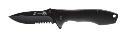 Нож складной Stinger, 80 мм, (чёрный), материал рукояти: сталь/алюминий (чёрный), черный