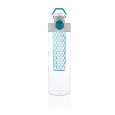 Герметичная бутылка для воды с контейнером для фруктов Honeycomb, бирюзовый, tritan; силикон