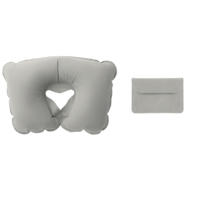 Подушка надувная в чехле, серый, pvc-пластик