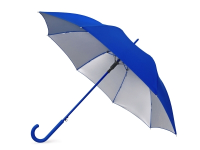 Зонт-трость «Silver Color», синий, полиэстер, soft touch