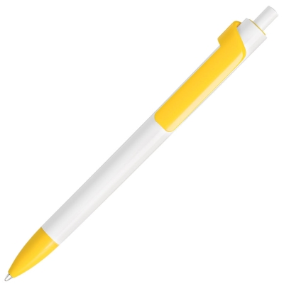FORTE, ручка шариковая, белый/желтый, пластик, белый, желтый, пластик