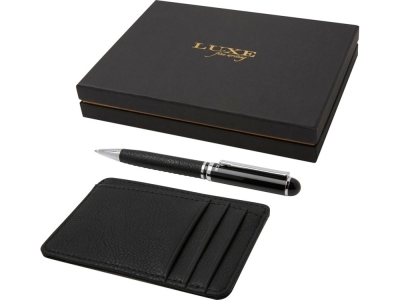Подарочный набор «Encore»: шариковая ручка и бумажник, черный, металл