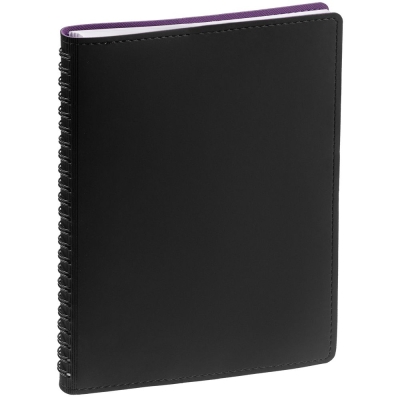 Набор Spring Shall, черный с фиолетовым, черный, фиолетовый, искусственная кожа; пластик; покрытие софт-тач; переплетный картон