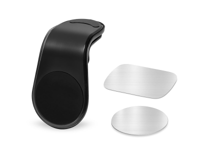 Магнитный держатель для телефона «Magrip», черный, серебристый, пластик, металл