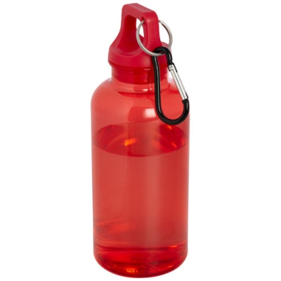 Бутылка для воды с карабином Oregon из переработанной пластмассы, сертифицированной по стандарту RCS, объемом 400 мл, красный