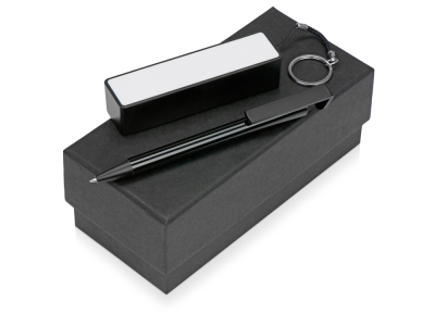 Подарочный набор «Kepler» с ручкой-подставкой и зарядным устройством, черный, белый, пластик, металл