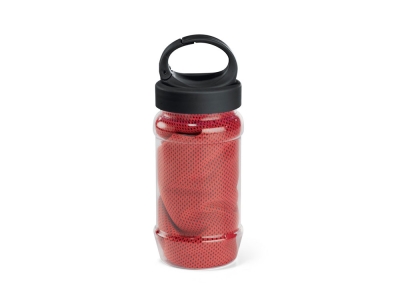 Полотенце для спорта с бутылкой «ARTX PLUS», красный, пластик