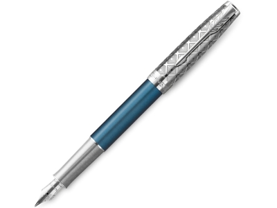 Перьевая ручка Parker Sonnet, F, голубой, серебристый, металл
