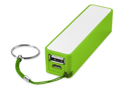 Внешний аккумулятор «Jive», 2000 mAh, зеленый, белый, пластик