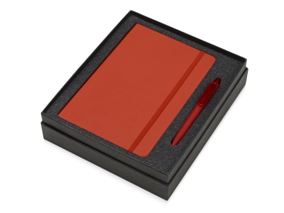 Подарочный набор Vision Pro soft-touch с ручкой и блокнотом А5, красный, soft touch