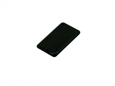 USB 2.0- флешка на 16 Гб в виде пластиковой карточки, черный, пластик
