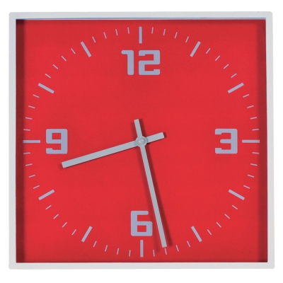 Часы настенные "КВАДРАТ"; красный, 30*30 см; пластик; без элементов питания, красный, пластик