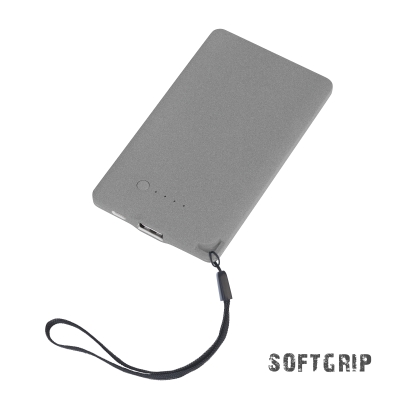 Зарядное устройство "Камень" с покрытием soft grip, 4000 mAh в подарочной коробке, серый, пластик/soft grip