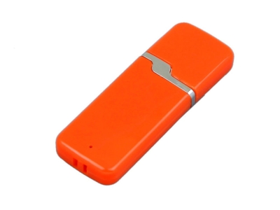 USB 2.0- флешка на 4 Гб с оригинальным колпачком, оранжевый, пластик