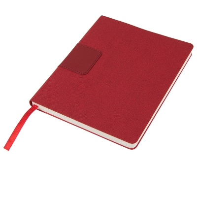 Бизнес-блокнот "Tweedi", 150х180 мм, красный, кремовая бумага, гибкая обложка, в линейку, красный, pu nubby, suede