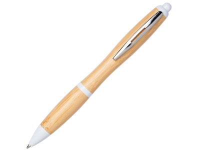 Ручка шариковая «Nash» из бамбука, белый, пластик