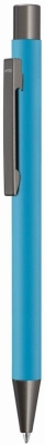Ручка шариковая Straight Gum (голубой), голубой, металл, soft touch