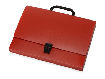 Папка-портфель А4, красный, пластик