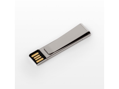 USB 2.0- флешка на 512 Мб «Зажим», серебристый, металл