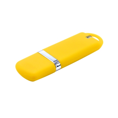 Флешка Shape с покрытием Софт Тач 16 GB, желтая, желтый